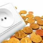 The socket electric and gold coins.