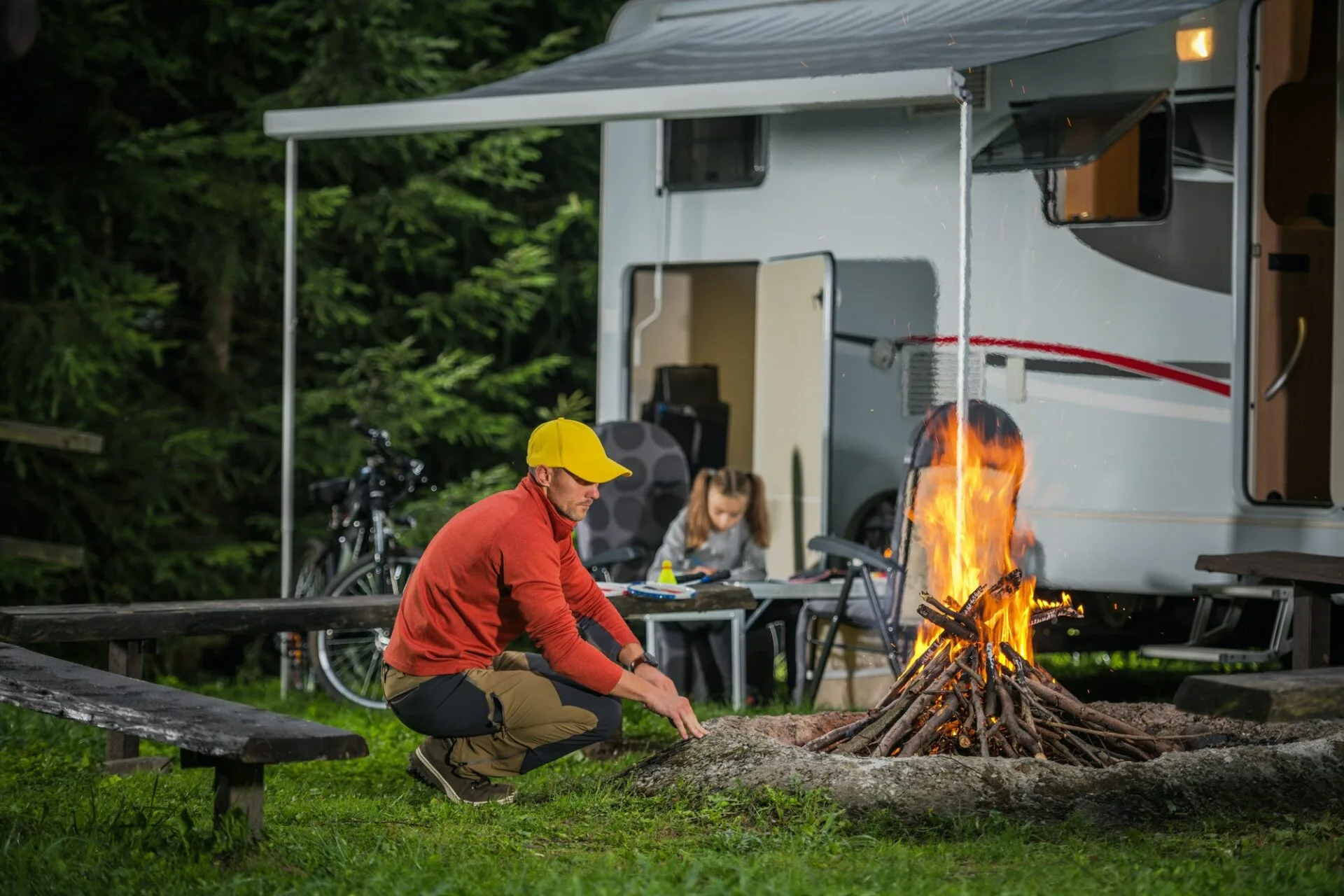 Family on the Summer Camping