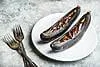 Grilled bananas with dark chocolate