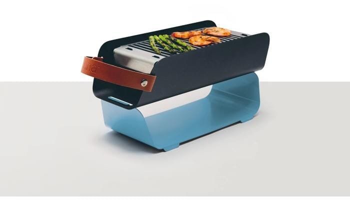UNA Holzkohle-Tischgrill, blau 1 UNA Holzkohle-Tischgrill, blau