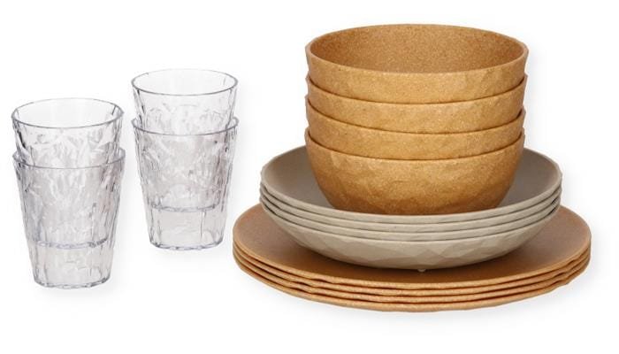 Koziol Club Göteburg Geschirrset, 16-teilig, nature wood/desert sand - Camping Wagner Edition 1 Koziol Club Göteburg Geschirrset, 16-teilig, nature wood/desert sand - Camping Wagner Edition