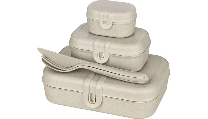 Koziol PASCAL READY Lunchbox + Besteck-Set 4er-Set, sand 1 Koziol PASCAL READY Lunchbox + Besteck-Set 4er-Set, sand