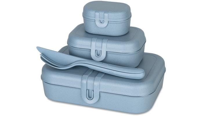 Koziol PASCAL READY Lunchbox + Besteck-Set 4er-Set, blau 1 Koziol PASCAL READY Lunchbox + Besteck-Set 4er-Set, blau