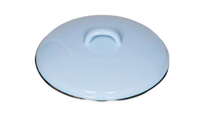 Riess Emaille Deckel mit Chromrand, 18cm, blau 1 Riess Emaille Deckel mit Chromrand, 18cm, blau