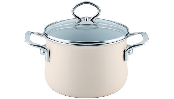 Riess Fleischtopf mit Glasdeckel, Emaille, 16cm, 2L 1 Riess Fleischtopf mit Glasdeckel, Emaille, 16cm, 2L