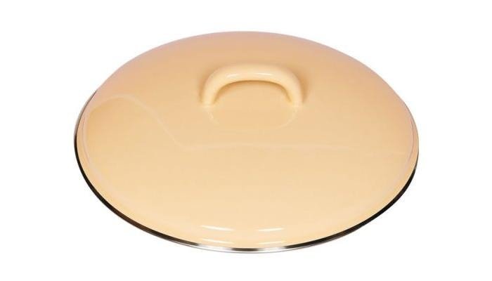 Riess Emaille Deckel mit Chromrand, 20cm, goldgelb 1 Riess Emaille Deckel mit Chromrand, 20cm, goldgelb