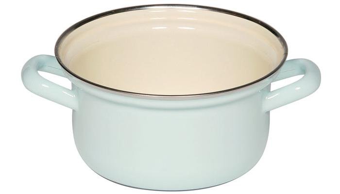 Riess Kasserolle mit Chromrand, Emaille, 14cm, 0,75L, türkis 1 Riess Kasserolle mit Chromrand, Emaille, 14cm, 0,75L, türkis