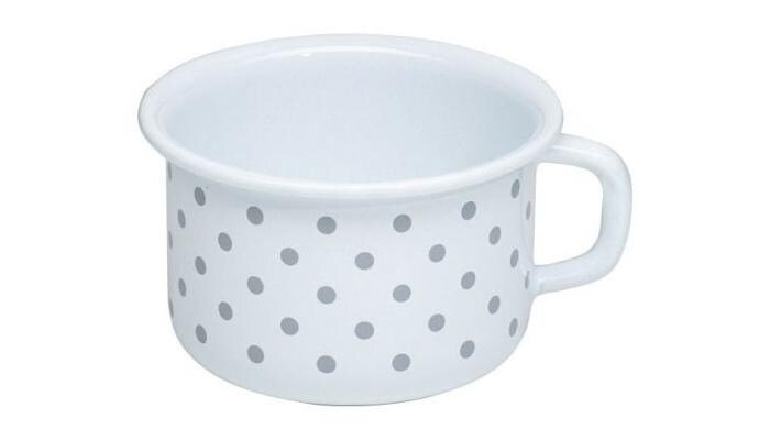 Riess Emaille Kaffeeschale, 400ml, pünktchen grau 1 Riess Emaille Kaffeeschale, 400ml, pünktchen grau