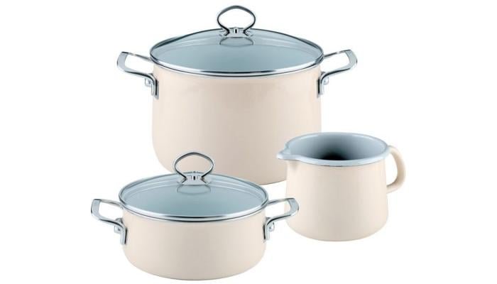 Riess Emaille Topfset, Starterset, 3-teilig, avorio 1 Riess Emaille Topfset, Starterset, 3-teilig, avorio
