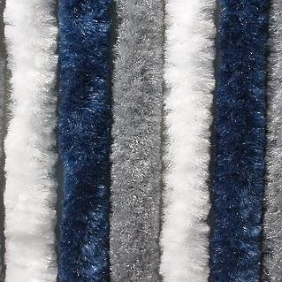 Arisol Chenille Flauschvorhang, 56x205cm, grau/dunkelblau/weiß, ideal für Reisemobile 1 Arisol Chenille Flauschvorhang, 56x205cm, grau/dunkelblau/weiß, ideal für Reisemobile