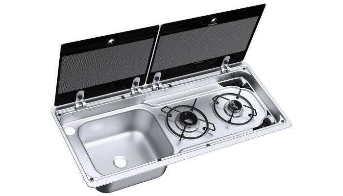 Dometic MO9222L Kocher-Spülenkombination, Becken links, 30mbar 1 Dometic MO9222L Kocher-Spülenkombination, Becken links, 30mbar