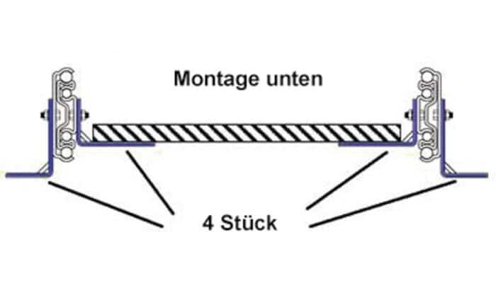 Befestigungswinkel für Vollauszug, 559mm 2er-Set 1 Befestigungswinkel für Vollauszug, 559mm 2er-Set