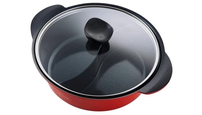 Miji Hot Pot Kochtopf, 4L, rot/schwarz 1 Miji Hot Pot Kochtopf, 4L, rot/schwarz