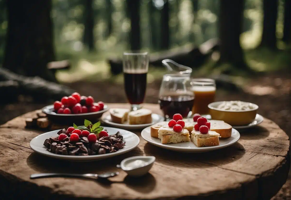 Camping Schwarzwald: Die besten Campingplätze und Tipps für einen unvergesslichen Urlaub 4 A table filled with local Black Forest specialties, surrounded by a cozy campground setting
