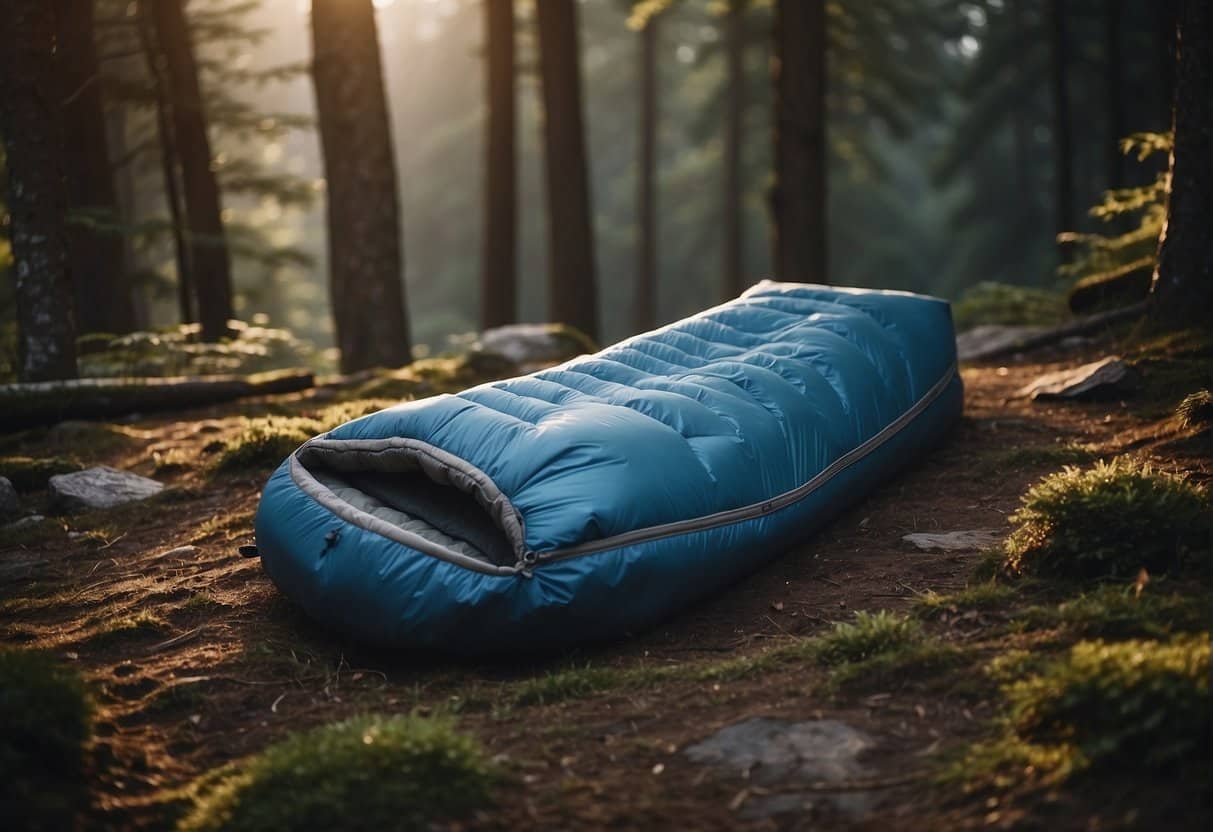 A variety of camping conditions, with different price ranges, are displayed. An array of synthetic sleeping bags are shown, each suited for specific camping needs