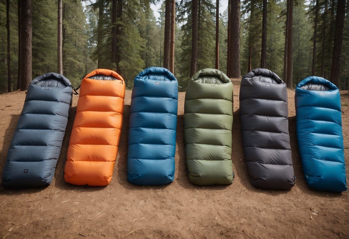 A selection of top 5 synthetic sleeping bags for every season, laid out with detailed descriptions