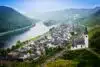 Landscape with the river Moselle in Germany. panorama of Moselle