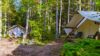 Tent in the forest,Safari tent in the woods, forest with tent at British Colombia Canada Autumn