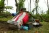 Equipment for camping on a grass - backpack