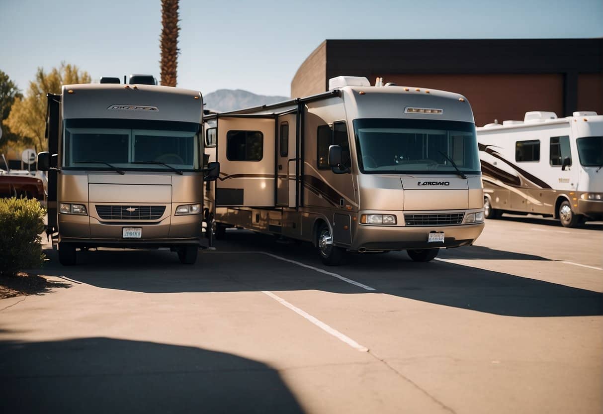 A variety of RVs displayed with price tags and budget tips for choosing the right one