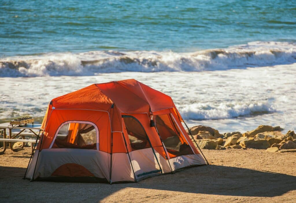 Tent Camping on the Ocean Coast