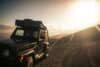 Travel with car and tent on the roof