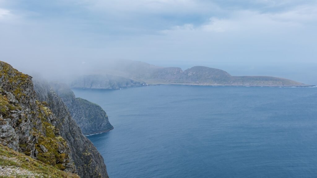 Misty Cliffs of Northern Norway, Nordkap or North Cape