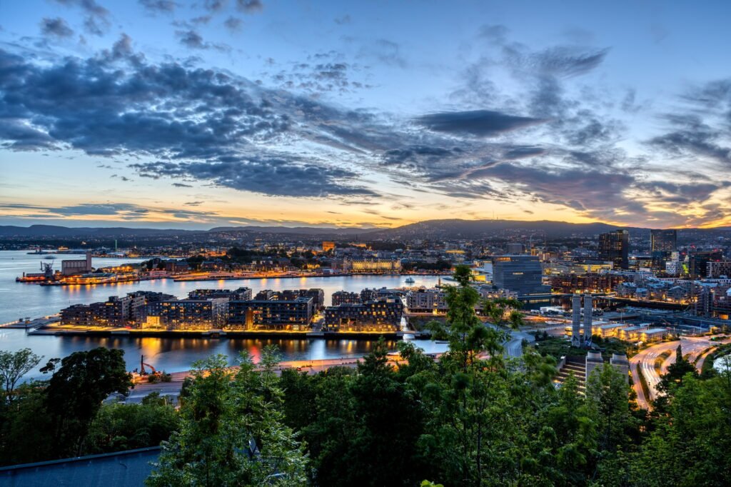 The lights of Oslo in Norway