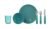 Mepal Mio Kindergeschirr-Set, 6-teilig, deep turquoise