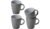 Gimex Vivid Line Henkelbecher, 380ml, 4er Set, grau/anthrazit