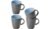 Gimex Vivid Line Henkelbecher, 380ml, 4er Set, grau/blau
