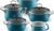 Riess Emaille Topfset, Familienset, 5-teilig, aquamarin