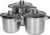 Camp4 Topfset mit Glasdeckel, Edelstahl, 6-teilig
