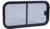 Sicherheitsglas-Schiebefenster, Rahmen schwarz, 800x450mm