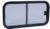 Sicherheitsglas-Schiebefenster, Rahmen schwarz, 800x340mm