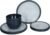 Flamefield Premium Geschirrset, 12-teilig, granite grey